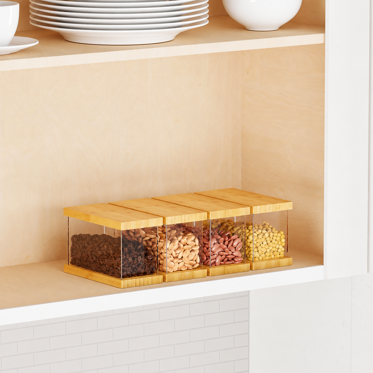Food Storage Containers with Bamboo Lids – Set of 6