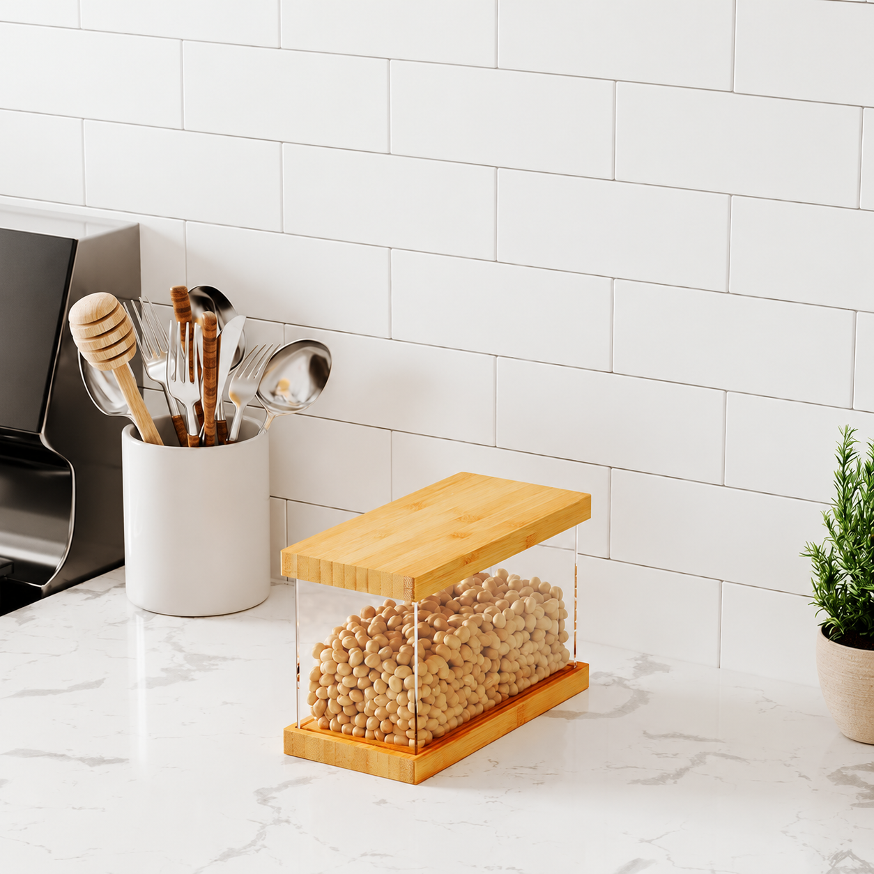 Food Storage Containers with Bamboo Lids – Set of 6