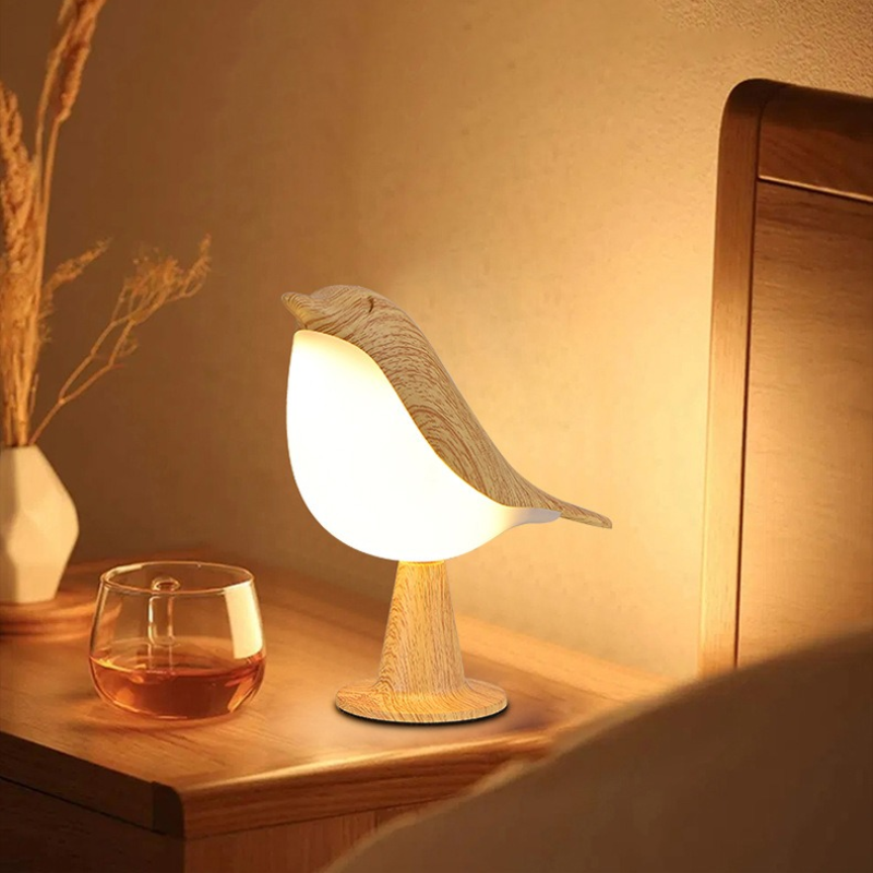 Akumulatorowa Lampa Nocna LED z Kreatywnym Wzorem Ptaków | Lampa do Sypialni