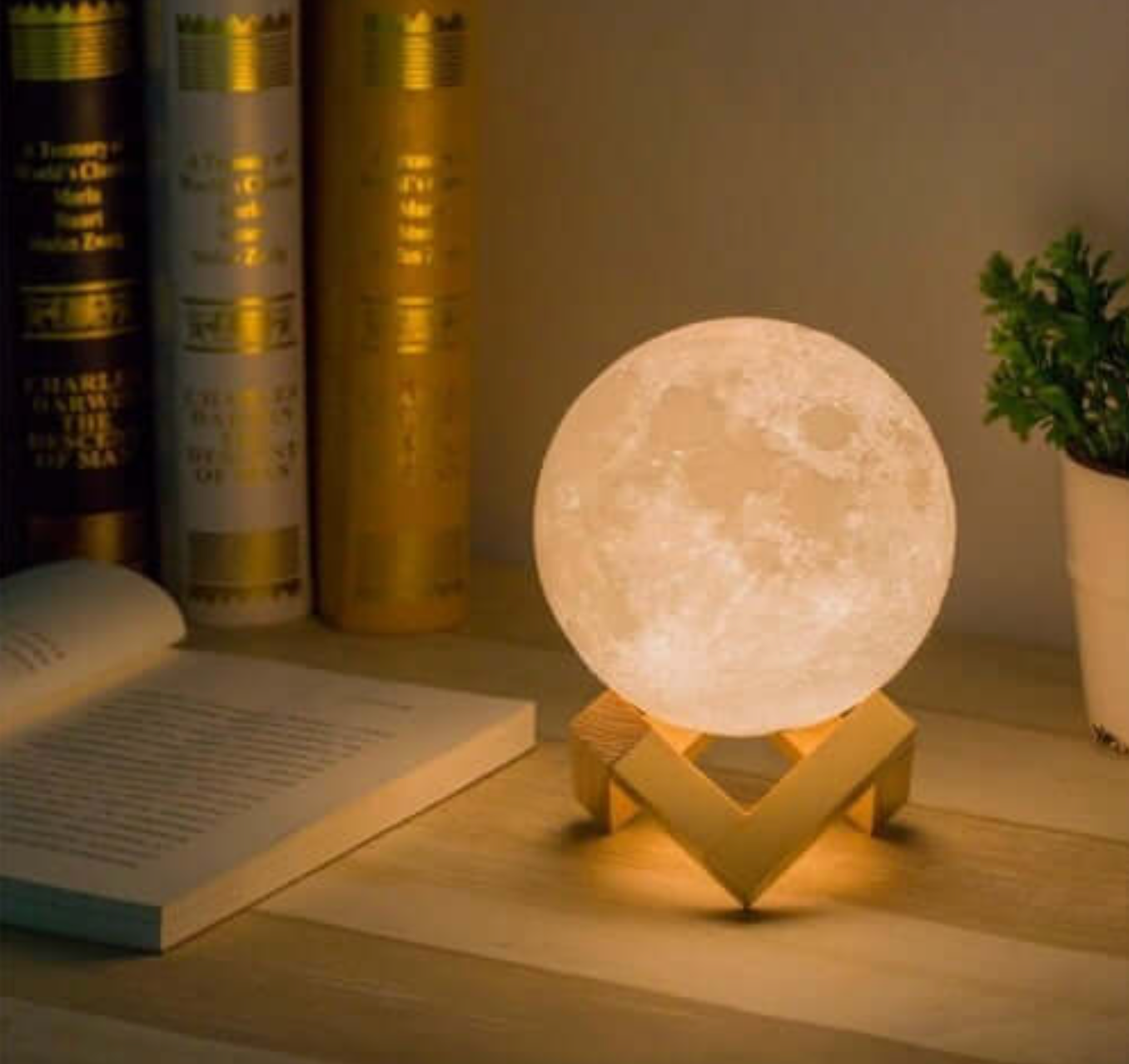 Akumulatorowa Lampka na Biurko w Kształcie Księżyca | Lampa LED