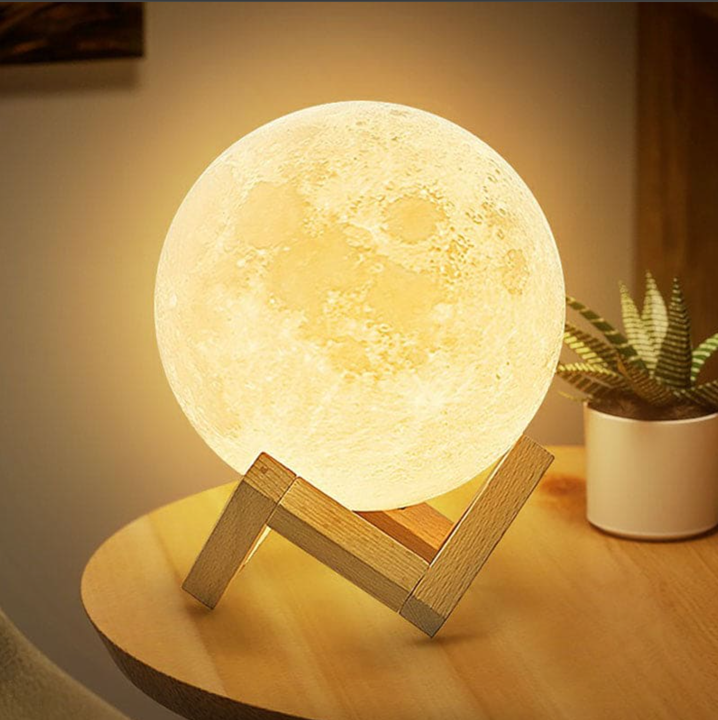Akumulatorowa Lampka na Biurko w Kształcie Księżyca | Lampa LED