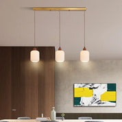 Biała Ceramiczna Lampa Wisząca w Stylu Vintage