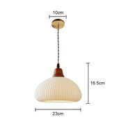 Biała Ceramiczna Lampa Wisząca w Stylu Vintage