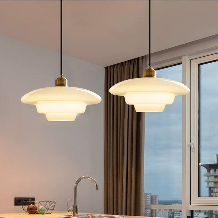 Biała Lampa Wisząca | Lampa Sufitowa do Salonu