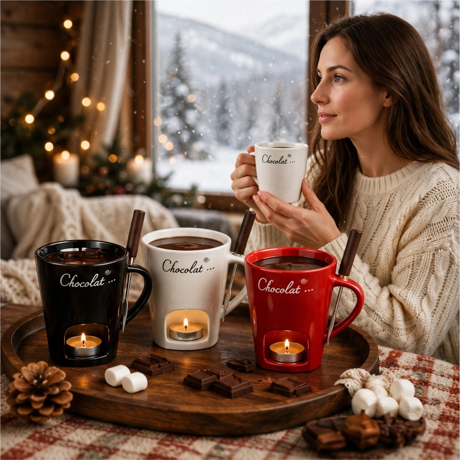 Ceramiczny Kubek do Fondue Czekoladowego – 3 Kolory
