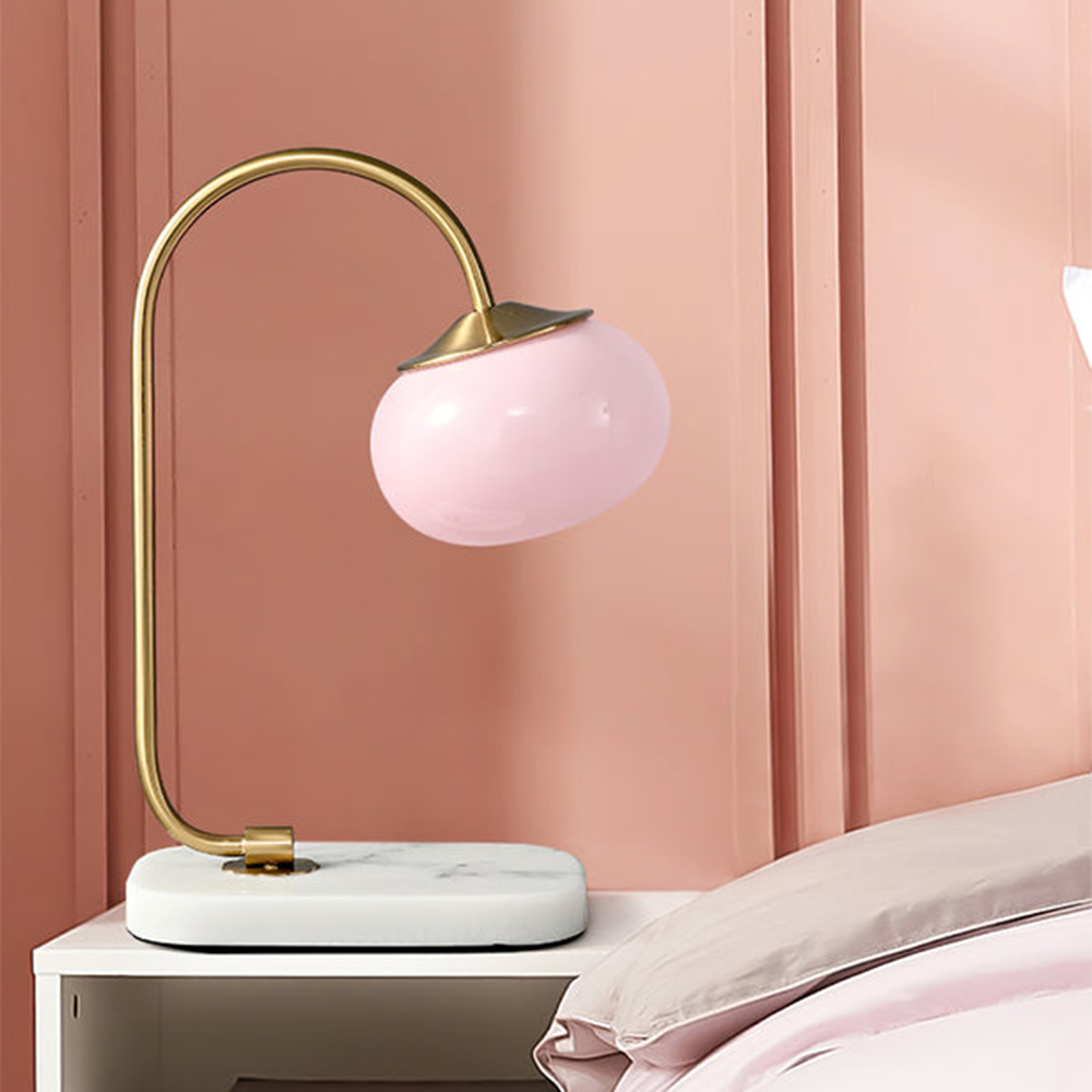 Designerska Lampa Stołowa ze Szkła i Metalu
