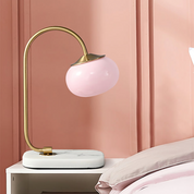 Designerska Lampa Stołowa ze Szkła i Metalu
