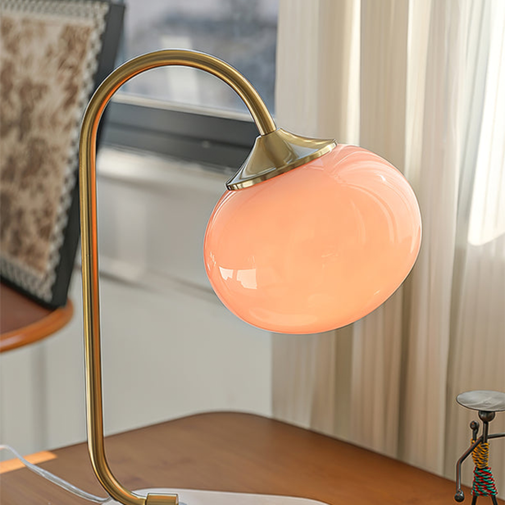 Designerska Lampa Stołowa ze Szkła i Metalu