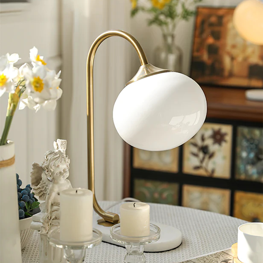 Designerska Lampa Stołowa ze Szkła i Metalu