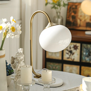 Designerska Lampa Stołowa ze Szkła i Metalu