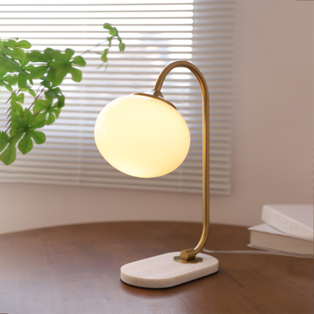 Designerska Lampa Stołowa ze Szkła i Metalu