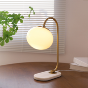 Designerska Lampa Stołowa ze Szkła i Metalu