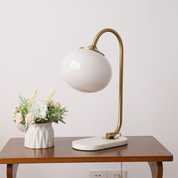 Designerska Lampa Stołowa ze Szkła i Metalu
