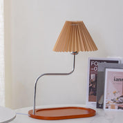 Drewniana Lampa Stołowa w Stylu Retro z Kloszem w Kształcie Parasola