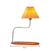 Drewniana Lampa Stołowa w Stylu Retro z Kloszem w Kształcie Parasola