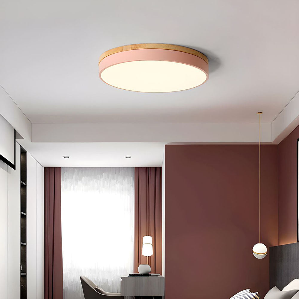 Drewniane Okrągłe Lampa Sufitowa | Lampa do Salonu
