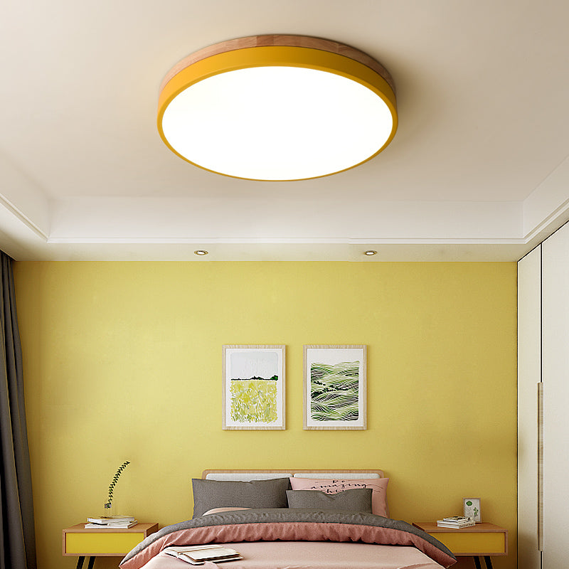 Drewniane Okrągłe Lampa Sufitowa | Lampa do Salonu