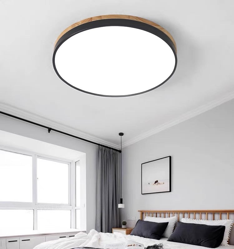 Drewniane Okrągłe Lampa Sufitowa | Lampa do Salonu