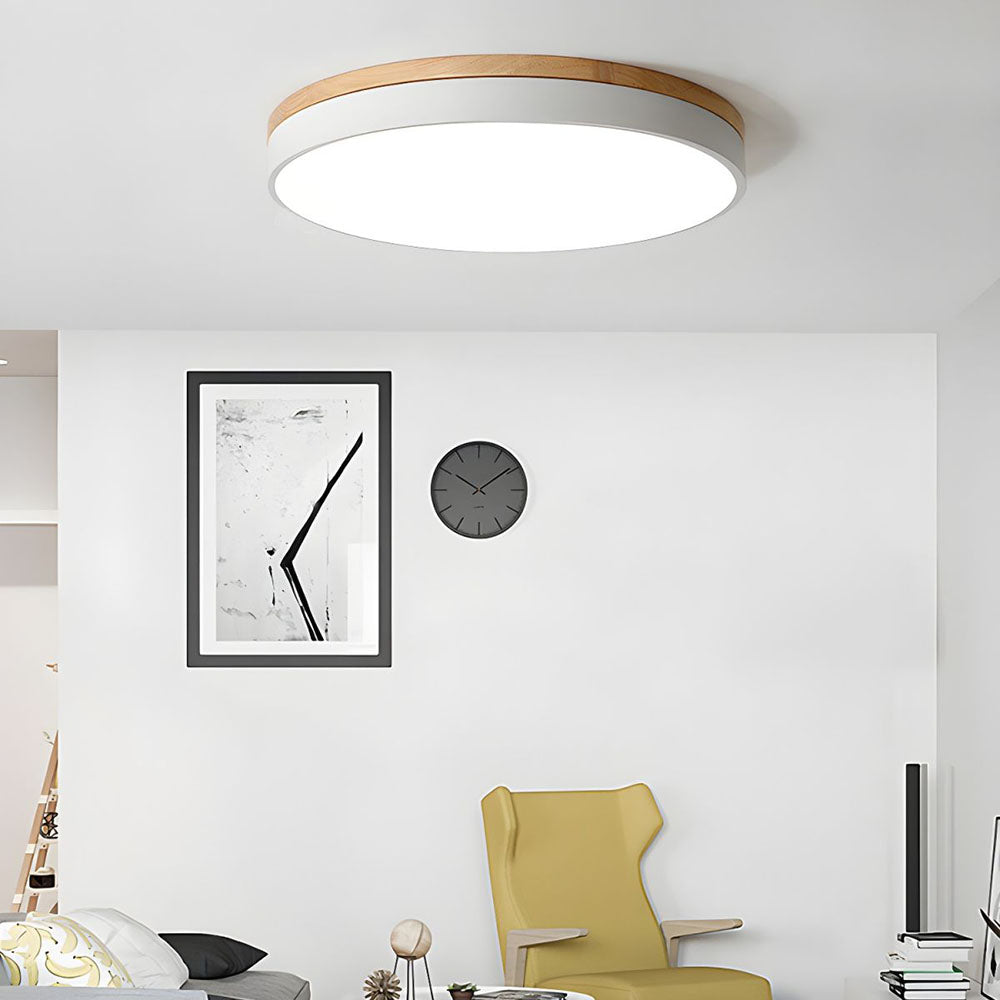 Drewniane Okrągłe Lampa Sufitowa | Lampa do Salonu