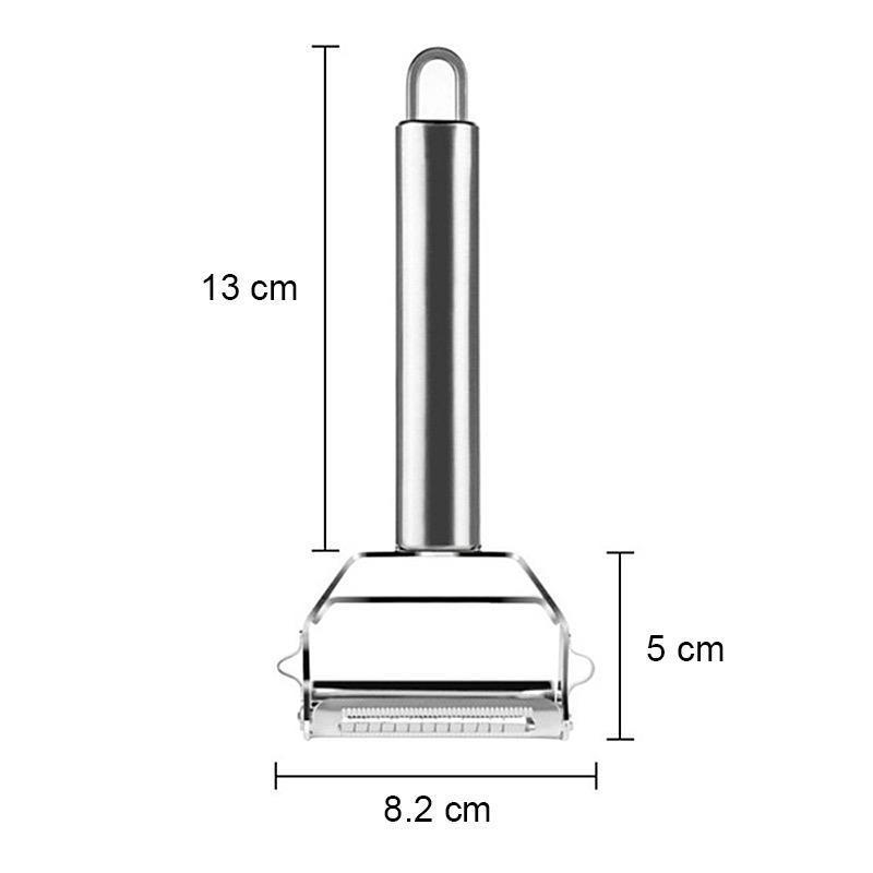 Double-sided stainless steel vegetable peeler with Julienne function