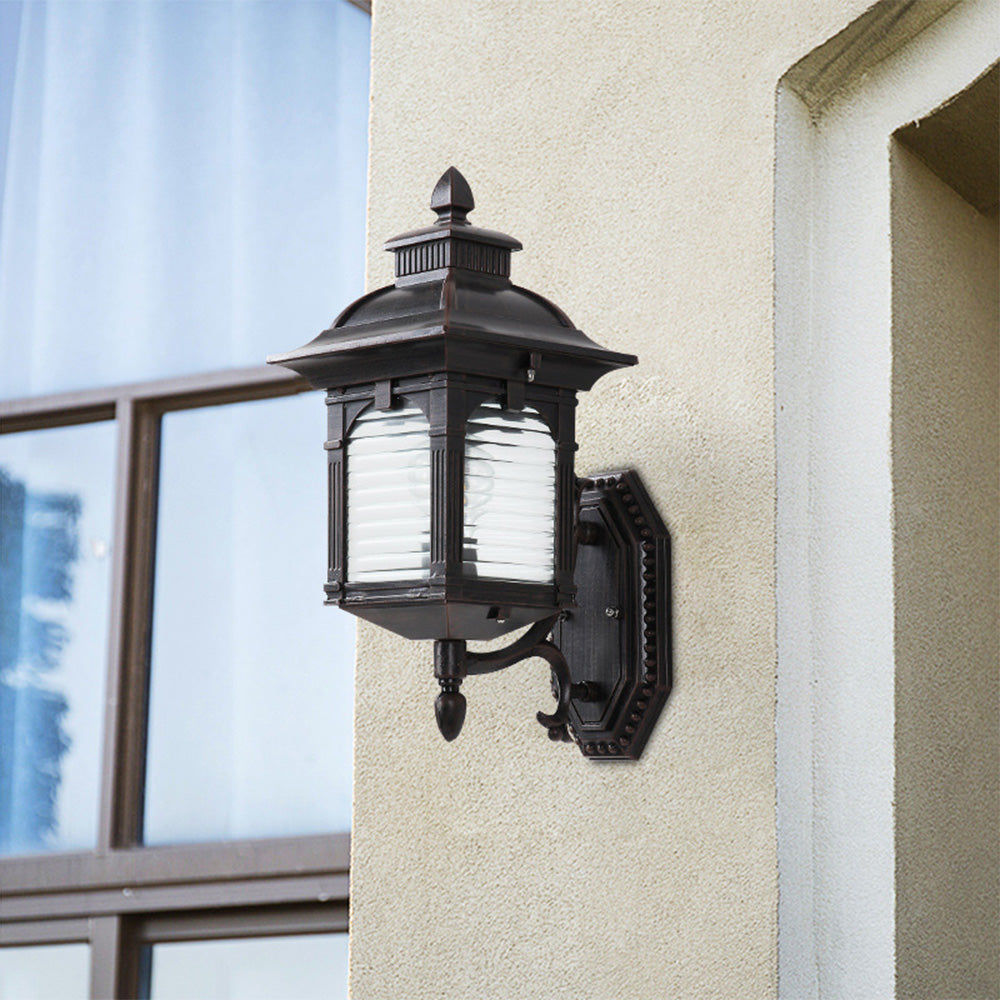 Europejska Zewnętrzna Lampa Ścienna na Balkon z Czarnym Wykończeniem