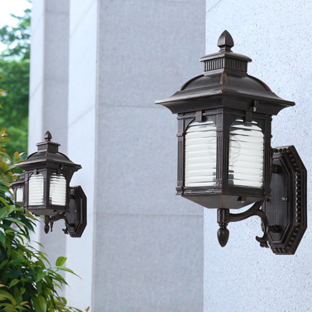 Europejska Zewnętrzna Lampa Ścienna na Balkon z Czarnym Wykończeniem