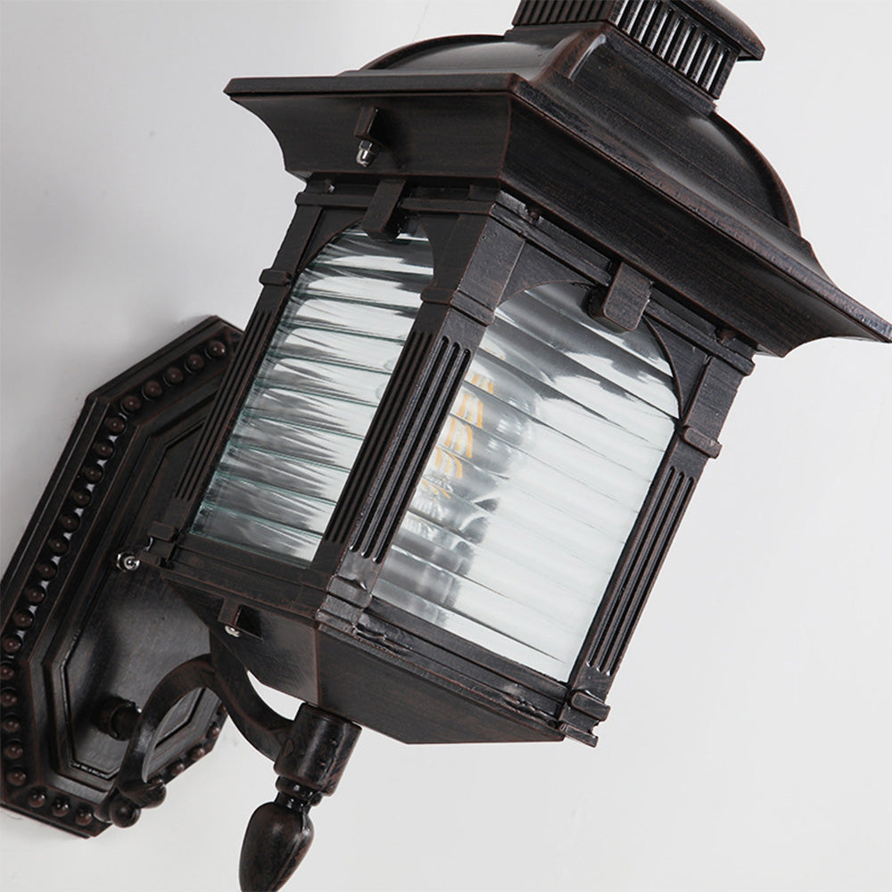 Europejska Zewnętrzna Lampa Ścienna na Balkon z Czarnym Wykończeniem