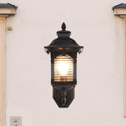 Europejska Zewnętrzna Lampa Ścienna na Balkon z Czarnym Wykończeniem