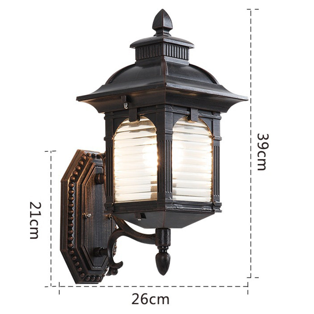 Europejska Zewnętrzna Lampa Ścienna na Balkon z Czarnym Wykończeniem