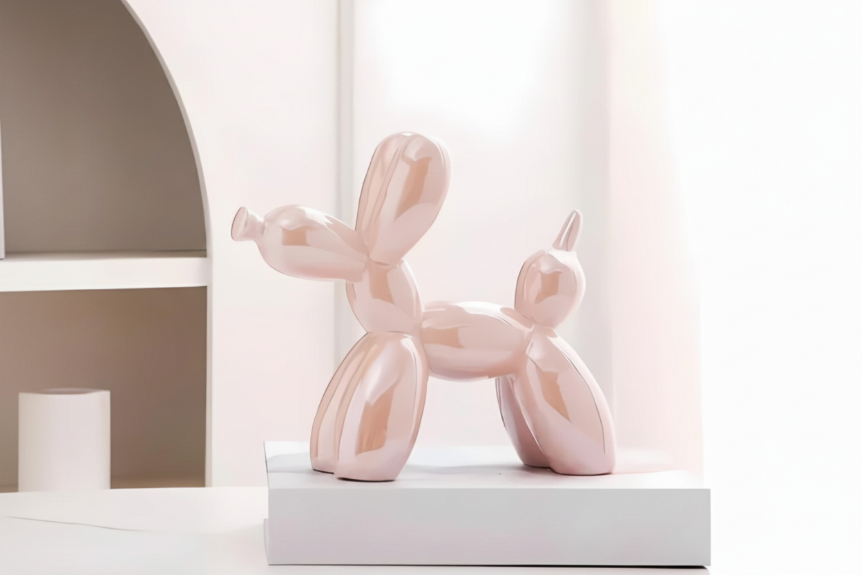 Figurka Dekoracyjna Pies Ceramiczny – Nowoczesna Rzeźba Artystyczna do Wnętrz