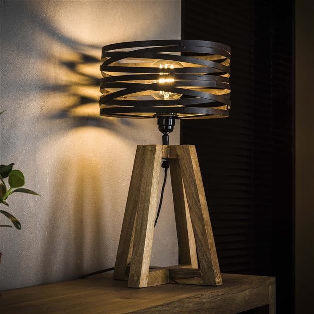Industrialna lampa drewniana z elastyczną regulacją