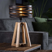 Industrialna lampa drewniana z elastyczną regulacją