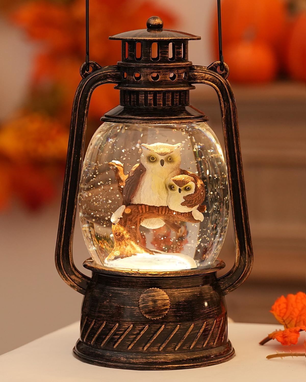Lampion LED z Wirującym Brokatem – 9 Wzorów, Jesień i Święta