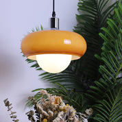 Kawowa Szklana Lampa Wisząca Bauhaus z Kloszem Kopułowym