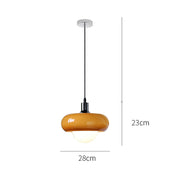 Kawowa Szklana Lampa Wisząca Bauhaus z Kloszem Kopułowym