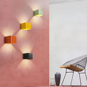 Kinkiet LED Góra-Dół Kwadratowy – Nowoczesna Aluminiowa Lampa Ścienna do Salonu i Sypialni