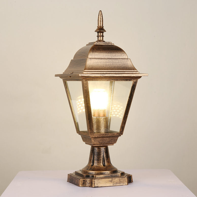Lampa Ogrodowa na Słupek – Klasyczna Latarnia Zewnętrzna, Aluminium i Szkło