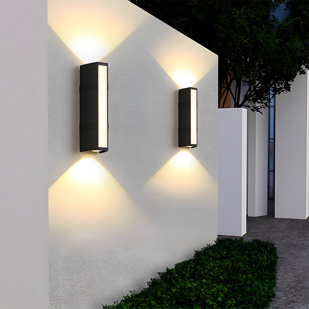 Kinkiet Zewnętrzny LED Góra-Dół Czarny – Aluminiowa Lampa Elewacyjna IP65