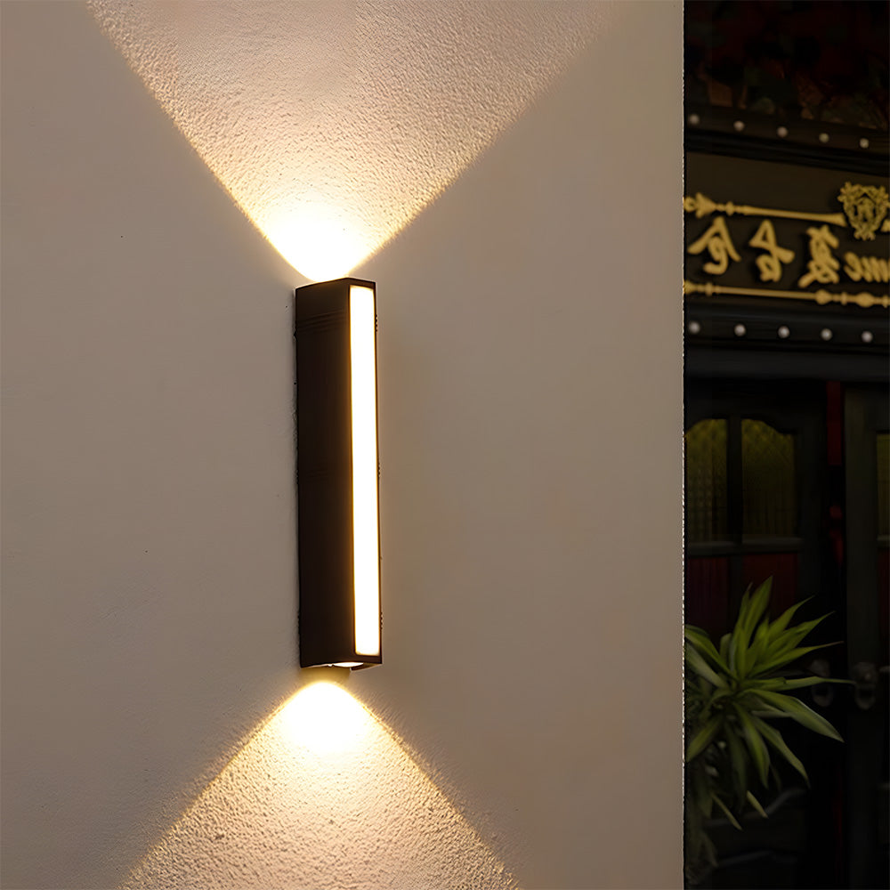 Kinkiet Zewnętrzny LED Góra-Dół Czarny – Aluminiowa Lampa Elewacyjna IP65