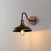 Kinkiet Zewnętrzny Vintage w Kształcie Miski – Antyczny Mosiądz, Lampa Ogrodowa LED