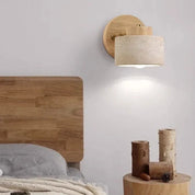 Kinkiet Ścienny Regulowany w Wyglądzie Kamienia i Drewna – Minimalistyczna Lampa Ścienna