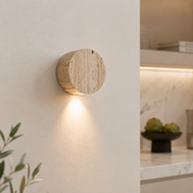 Kinkiet Ścienny Trawertyn Wabi-Sabi – Lampa z Naturalnego Kamienia w Stylu Japandi
