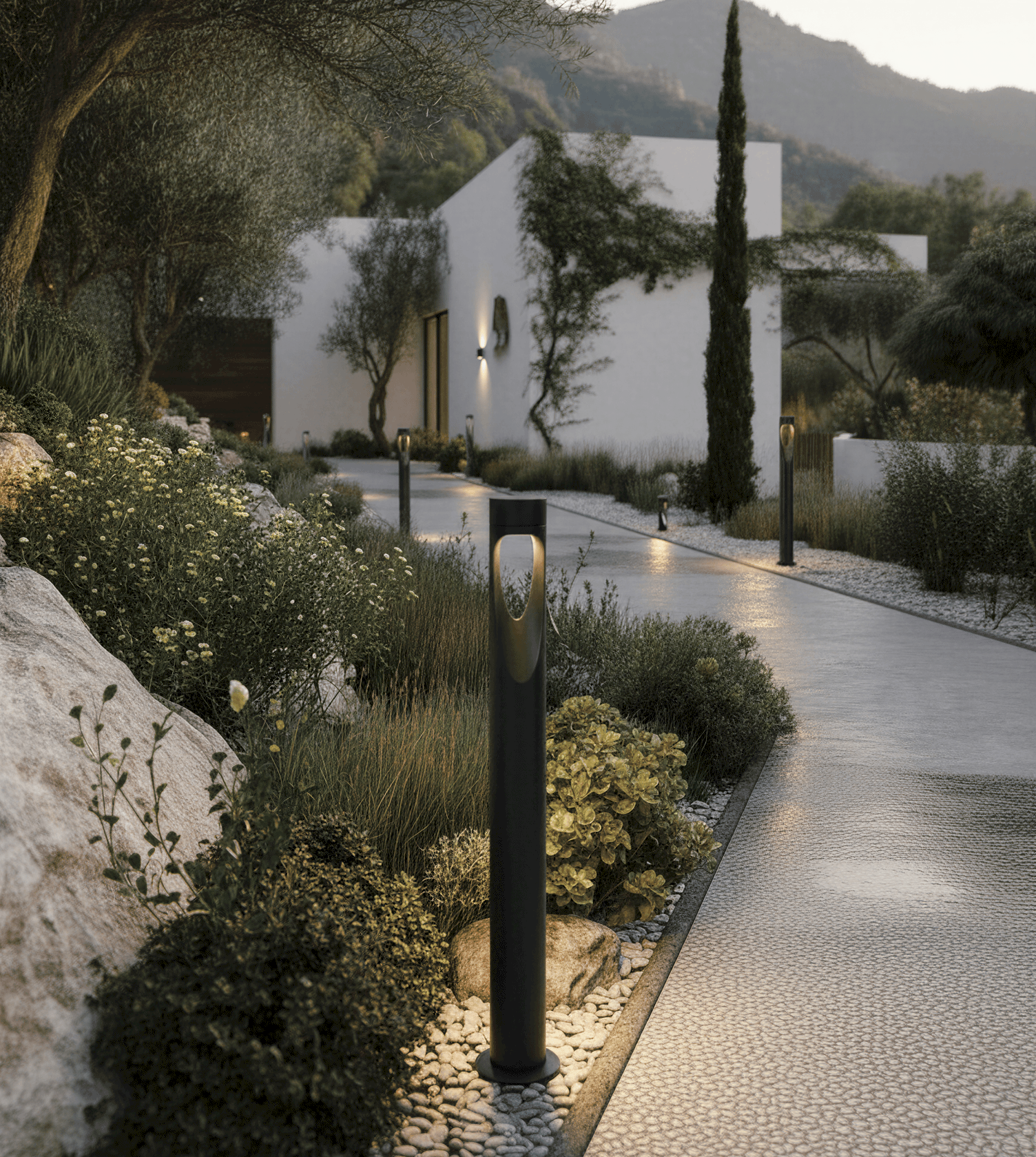 Lampa Ogrodowa LED Czarna – Ciepłe Światło IP65