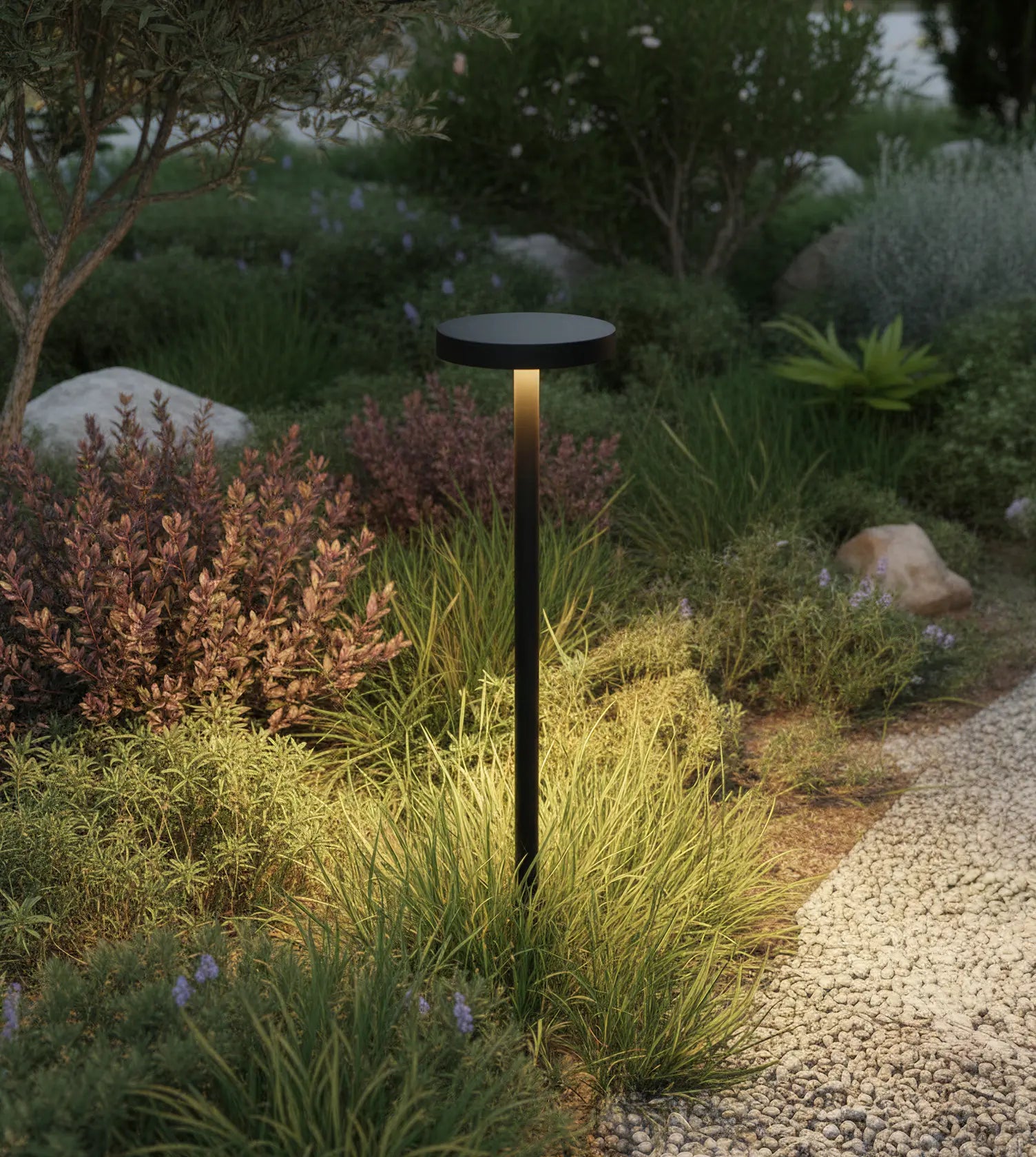 Lampa Ogrodowa LED – Czarna z Elastycznym Montażem