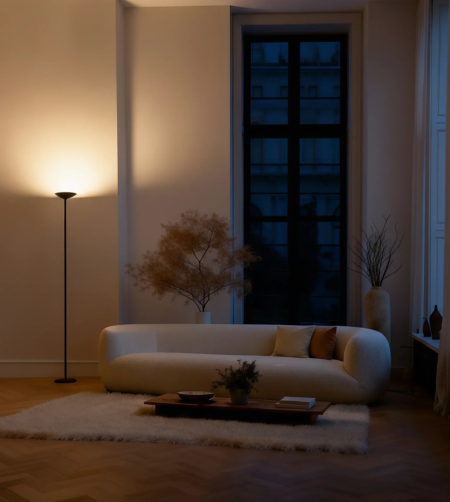 Lampa Podłogowa LED Cylindryczna – Regulowane Światło, Ściemnialna