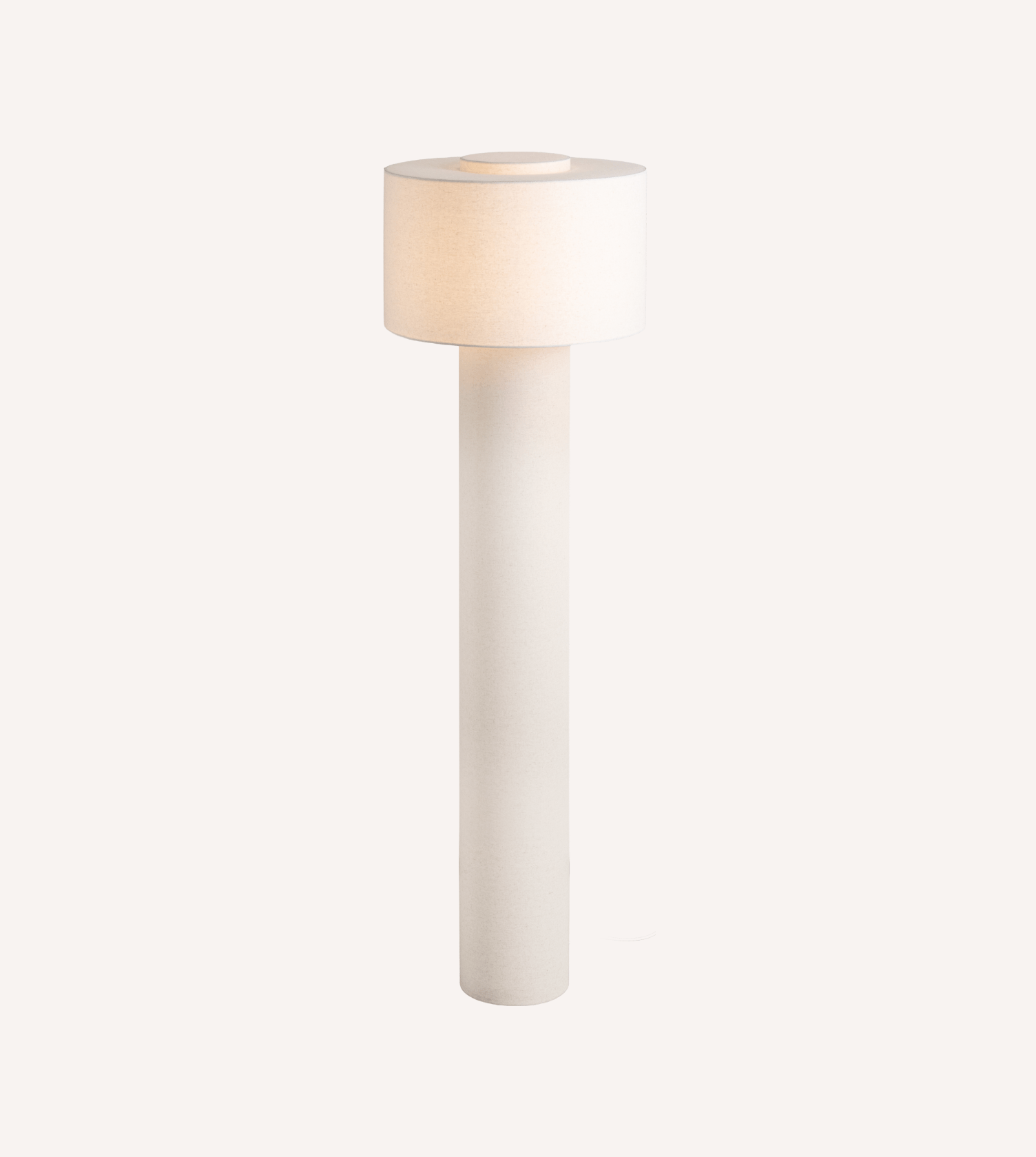 Lampa Podłogowa Lniana – Beżowa / Kremowa, Ściemnialna
