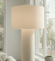 Lampa Podłogowa Lniana – Beżowa / Kremowa, Ściemnialna
