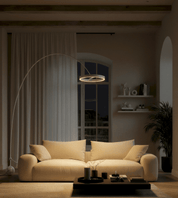 Lampa Podłogowa LED Okrągła – Ściemnialna, Aluminium