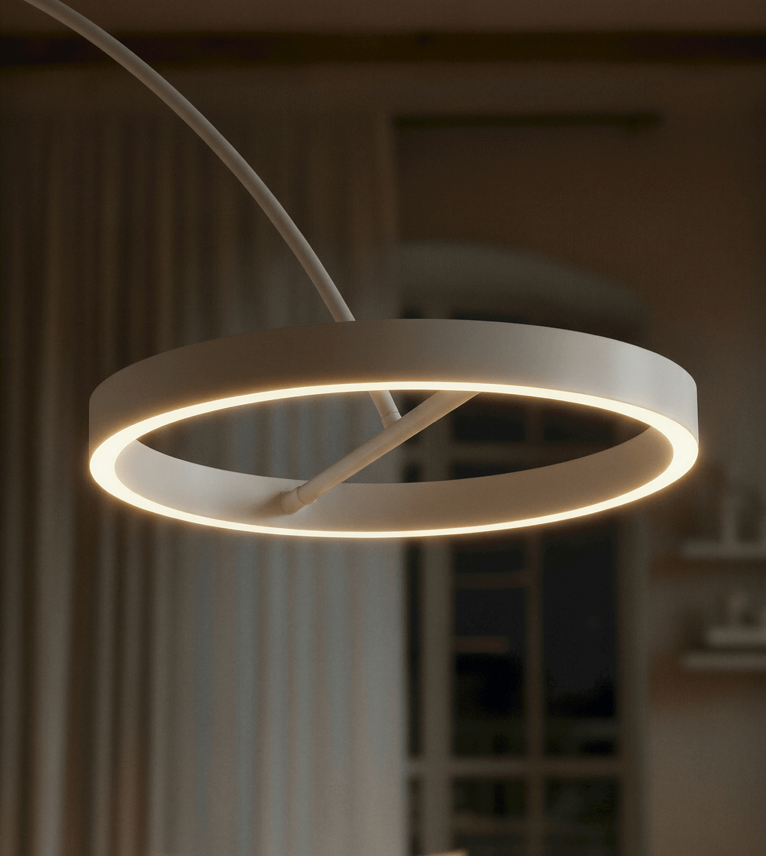 Lampa Podłogowa LED Okrągła – Ściemnialna, Aluminium