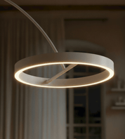Lampa Podłogowa LED Okrągła – Ściemnialna, Aluminium
